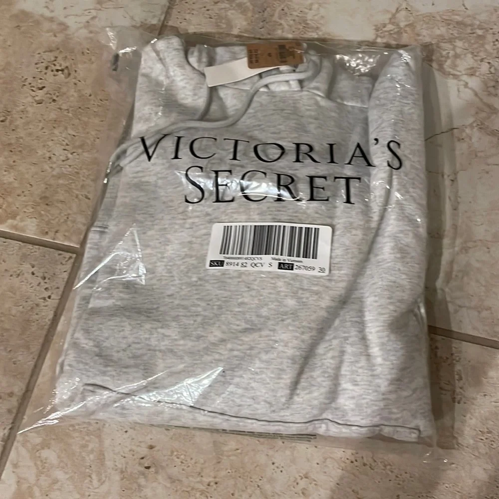 Vs pink oversized hoodie size small heather grey - Picture 3 of 5